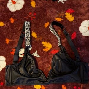 Victoria's Secret Black Bra with Patterned Straps